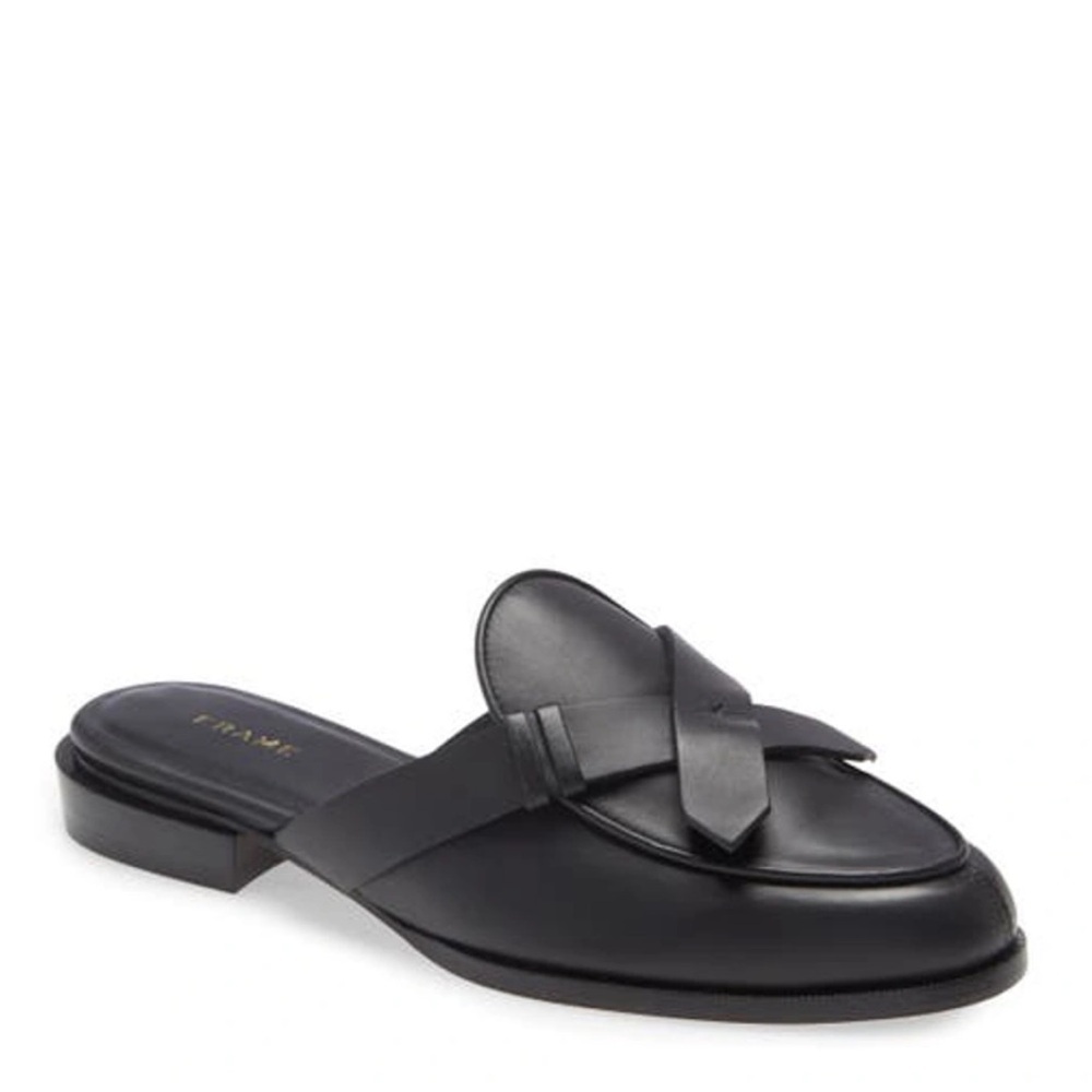 Frame Le Willoughby Mule In Noir Leather Shoes Sz 38 Made In Spain Org. 378.00